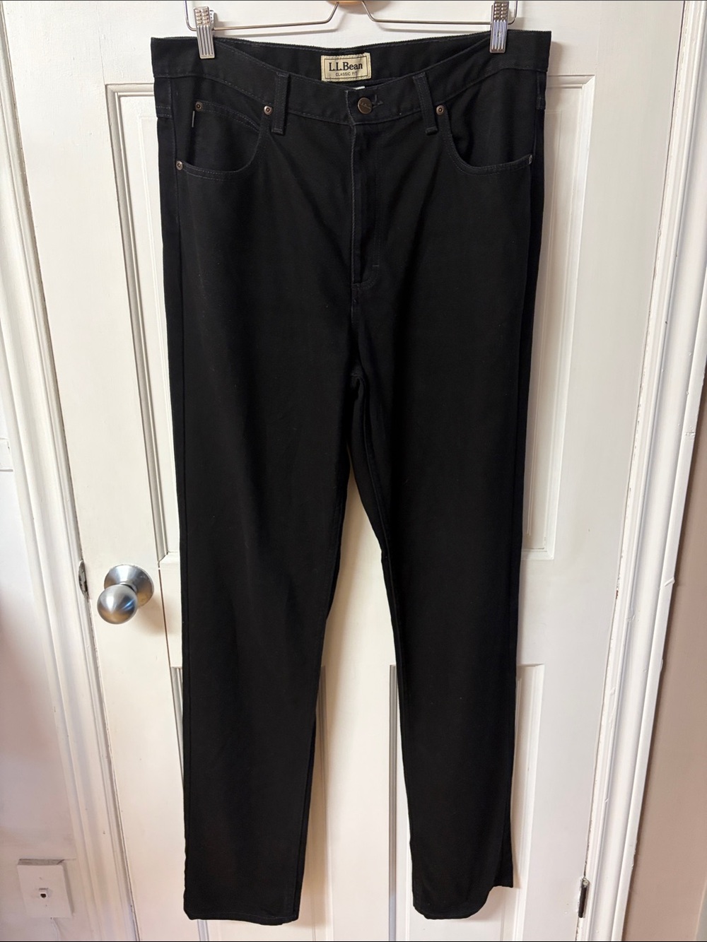 L. L. Bean black cotton classic 5 pocket jeans men’s size 34X36